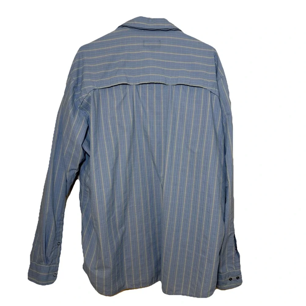 Patagonia Fishing Shirt‎ Mens XL Blue White Long Sleeve Zip Pockets Outdoors